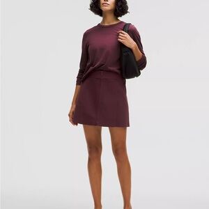 Lululemon Athletica Ribbed-Knit Mini Skirt size XL NWT color Burgundy